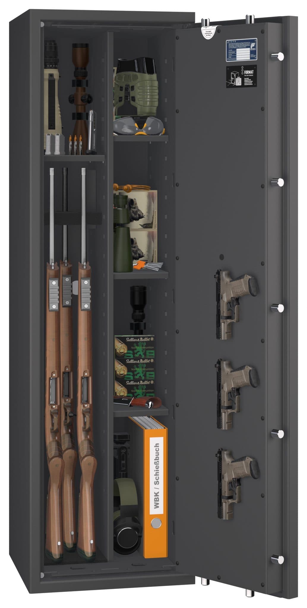 Waffenschrank EN 1143-1 Gun Safe 0 /1-3 Kombi mit Regalteil