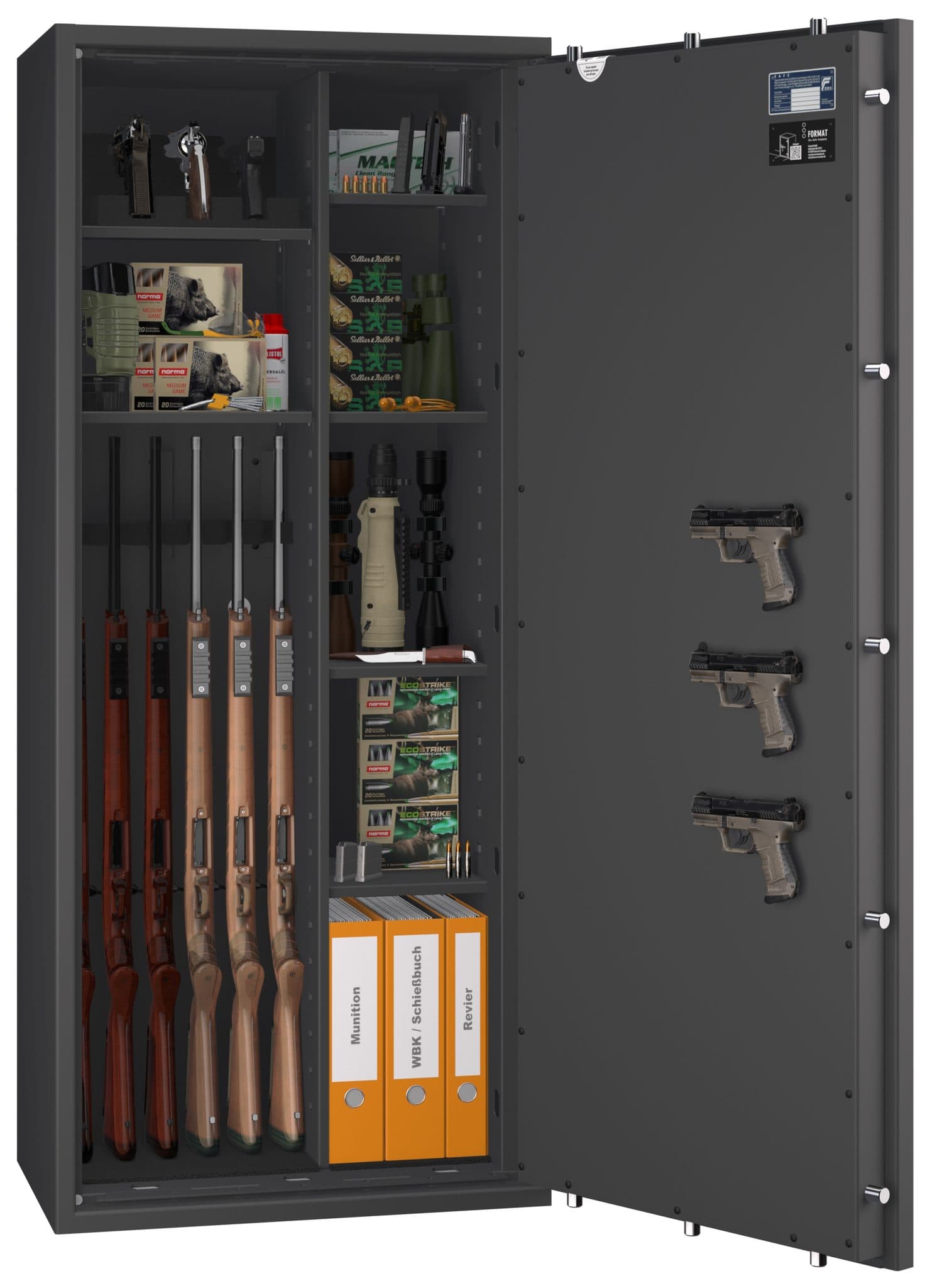 Waffenschrank Gun Safe 0 /1-6 Kombi EN 1143-1 mit Regalteil