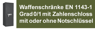 Waffenschrank 0, Grad 1 nach EN 1143-1 mit Zahlenschloss als Waffentresor kaufen