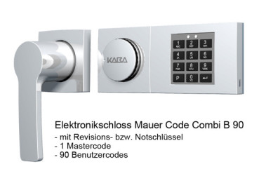 Elektronikschloss Mauer Code-Combi B-90 mit Notschlüss