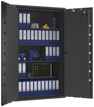 Tresor VdS Klasse 3 Rubin Pro 70, Grad 3 EN 1143-1, Zweitürig, feuerfest, für Bargeld, Schmuck und wichtige Unterlagen