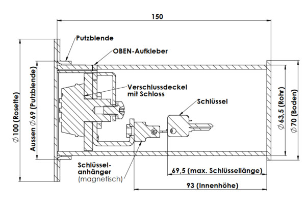Schlüsselsafe Schlüsseltresor mit Zahlenschloss