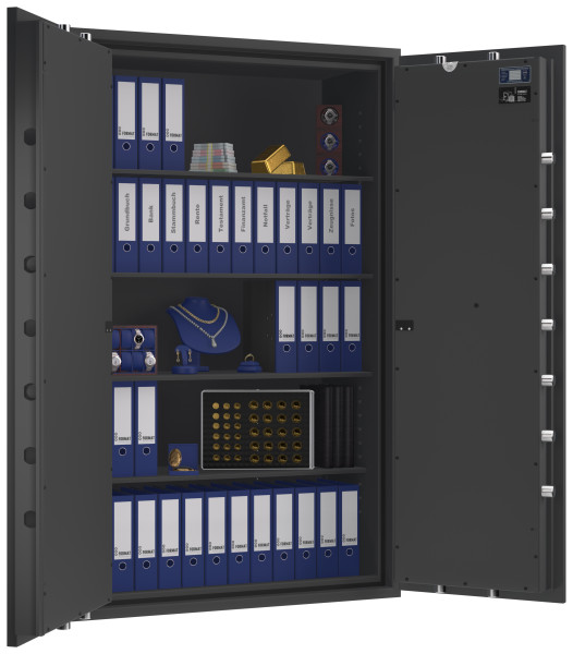 Tresor VdS Klasse 3 Rubin Pro 70, Grad 3 EN 1143-1, Zweitürig, feuerfest, für Bargeld, Schmuck und wichtige Unterlagen