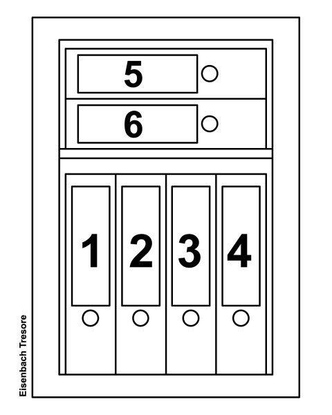 Möbeltresor M 610 für 6 DIN A4 Ordner