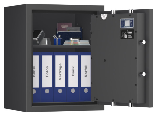 Tresor VdS Klasse 0/N Libra 2, Widerstandsgrad 0 EN 1143-1, feuerfest, für Bargeld, Schmuck, Aktenordner und wichtige Unterlagen