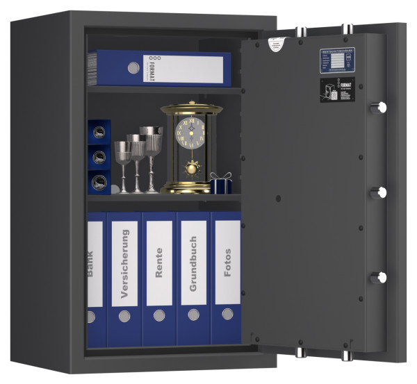 Tresor VdS Klasse 0/N Libra 3, Widerstandsgrad 0 EN 1143-1, feuerfest, für Bargeld, Schmuck, Aktenordner und wichtige Unterlagen