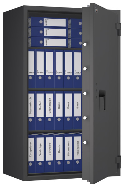 Tresor VdS Klasse 0/N Libra 60, Widerstandsgrad 0 EN 1143-1, feuerfest, für Bargeld, Schmuck, Aktenordner und wichtige Unterlagen