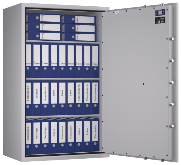 Tresor VdS Klasse 0/N Libra 60, Widerstandsgrad 0 EN 1143-1, feuerfest, für Bargeld, Schmuck, Aktenordner und wichtige Unterlagen