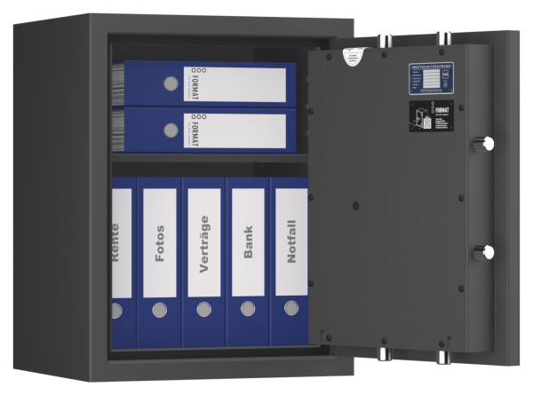 Tresor VdS Klasse 1 Gemini Pro 2, Widerstandsgrad 1 EN 1143-1, feuerfest, für Bargeld, Schmuck, Aktenordner und wichtige Unterlagen