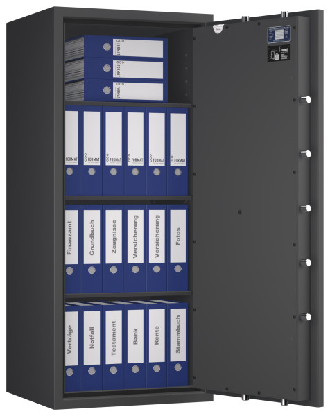 Tresor VdS Klasse 1 Gemini Pro 55, Widerstandsgrad 1 EN 1143-1, feuerfest, für Bargeld, Schmuck, Aktenordner und wichtige Unterlagen